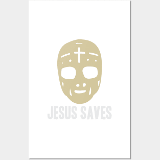 Jesus Saves - Ice Hockey Pun Posters and Art